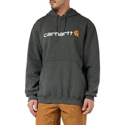 Image of Carhartt Men&#039;s Loose Fit Midweight Logo Graphic Sweatshirt, Carbon Heather, S