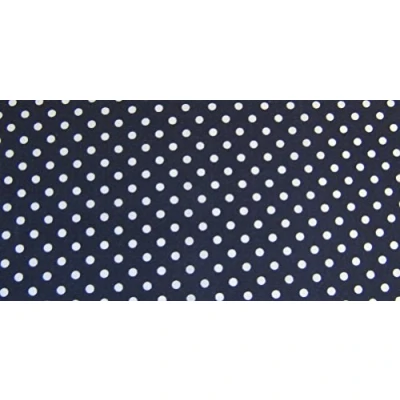 Image of 45&quot; wide Spotty Polycotton Dress Fabric Navy Blue/White Spots per metre