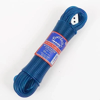 Image of 20M Quality Everlasto &#039;Wyercentor&#039; Steel Core Coloured Clothes/Washing Line 3.5mm Thick (BLUE)