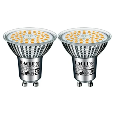 Image of EACLL GU10 LED Bulbs Warm White 10W Equivalent 140W Halogen, Pack of 2, 1050 Lumens 3000K, AC 230V No Flicker Spot Light, Wide Beam 120 Spot, Non Dimmable Energy Saving Reflector Lamp