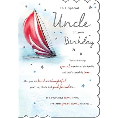 Image of Piccadilly Greetings Traditional Birthday Card Uncle 9 x 6 inches