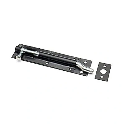 Image of Merriway BH04076 Japanned Necked Tower Door Gate Bolt, 150 mm/6 inch Black