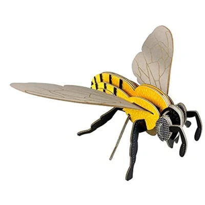 Image of Build Your Own Striking Honey Bee Pull Tab Flapping Wing Action Eco Friendly Cardboard Craft Kit Ages 8+
