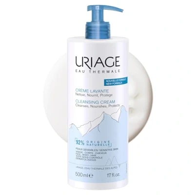 Image of Uriage Cleansing Cream 500ml Moisturizing Body Cleanser with Shea Butter 2 in 1 &amp; Nourishing Face, Hair 92% Natural Origin, Paraben Soap Free Physiological pH