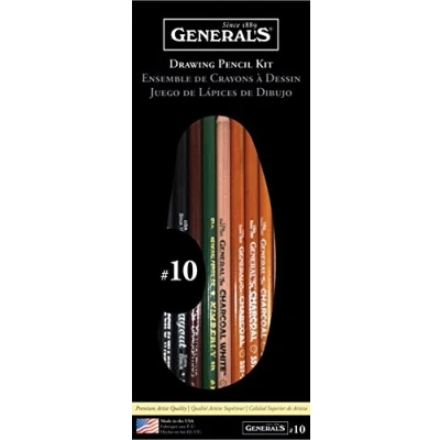 Image of General Pencil Drawing Kit Piece, Graphite, Assorted, 12 Count (Pack of 1)