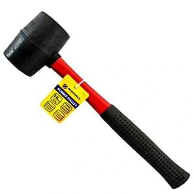 Image of Marksman 8oz 16oz 32oz Rubber Mallet Hammer FIBREGLASS Or Silver Shaft Grip Handle DIY Hand Tools Camping Paving Racking Laying Tiles Construction UK Free P&amp;P (16Oz (453g))