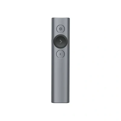 Image of Logitech Spotlight Wireless Presentation Remote, 2.4 GHz and Bluetooth, USB Receiver, Digital Laser Pointer, 30 Meter Operating Range, Dual Connectivity, Timer, PC/Mac/Android/iOS Grey