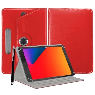 Image of EKAM Universal Case for 10 inch Tablet, 9inch 10inch Fits Samsung Tab A7/A8, A9 plus 11&quot;,iPad 9.7/10.2,iPad 10.9 2022, Lenovo M10, Fire HD 10/Fire max 1 (Red)