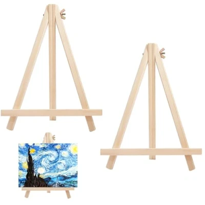 Image of luckaide Table Easel, Easel Table, Wooden Mini Foldable Small for Paintings, Children&#039;s Arts &amp; Crafts Mobile Phone Holder