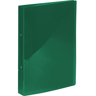 Image of Kangaro Ring Binder, Format A4, 2 Rings O Mechanism, Capacity 25 mm, Material PP, Colour Green Transparent
