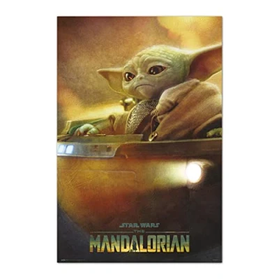 Image of Grupo Erik Star Wars The Mandalorian Grogu Pod Poster 36 x 24 inches / 91.5 61 cm Shipped Rolled Up Cool Posters Art &amp; Prints Wall