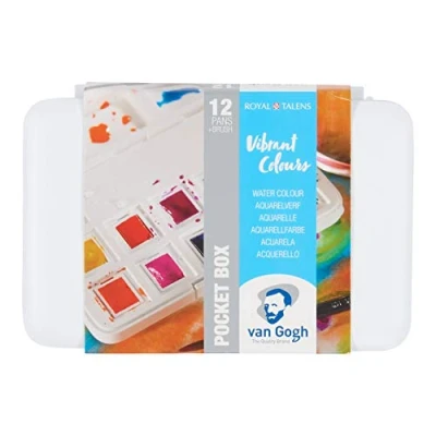 Image of Van Gogh Watercolour pocket box vibrant colours 12 half pans