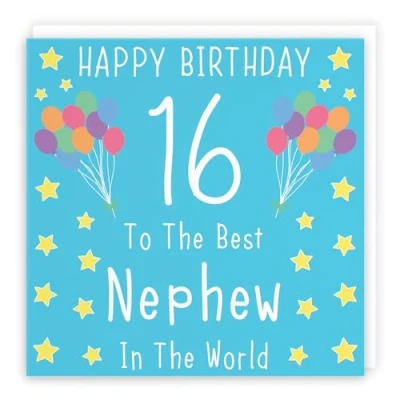 Image of Hunts England Nephew 16th Birthday Card Happy 16 To The Best In World Iconic Collection Fun