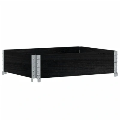 Image of vidaXL Pallet Collar Black 80x60 cm Solid Wood Pine