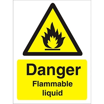 Image of Seco Danger Flammable Liquid Sign, 300mm x 400mm 1mm Semi Rigid Plastic