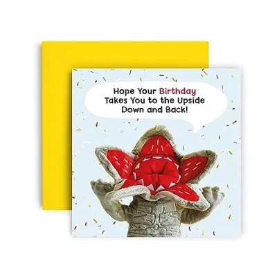Image of Huxters Birthday Cards for Men Stranger Upside Down Card him Happy Friend Brother Uncle Grandad Funny