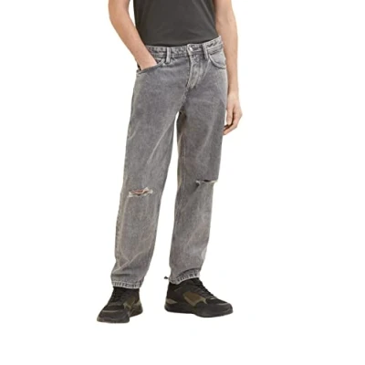 Image of TOM TAILOR Denim Men&#039;s Loose fit jeans 1034858, 10222 Destroyed Light Stone Grey Den, 28W / 30L