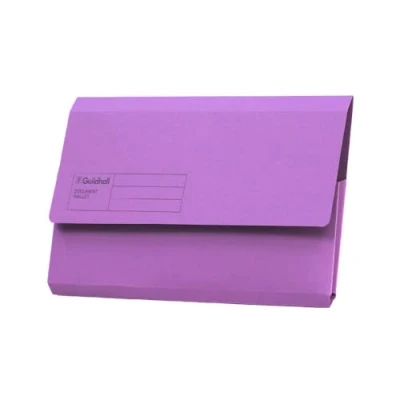 Image of Exacompta Guildhall Document Wallets, 285 gsm, Foolscap Violet, Pack of 50