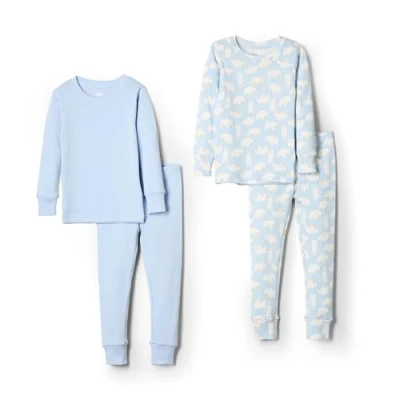 Image of Amazon Essentials x Sofia Grainge Unisex Babies&#039; Snug Fit Cotton Pyjamas, Pack of 2, Light Blue/Polar Bear, 24 Months
