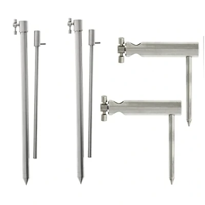 Image of DNA Leisure 2X Bank Sticks 30 50cm Stainless Steel Adaptable Stabiliser Carp Fishing