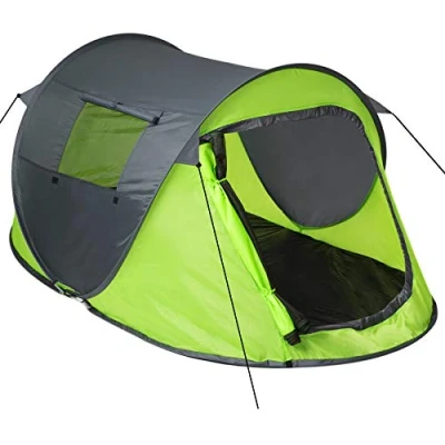 Image of TecTake 800213 2 Person Pop Up Tent Fast Quick Pitch Camping Instant + Pegs Ropes and Bag (Green Grey No. 401675)