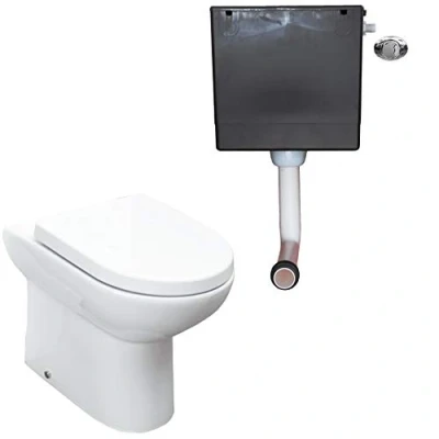 Image of BTW Back to Wall Toilet WC Pan Soft Close Seat Concealed Cistern Floor Fix Kit