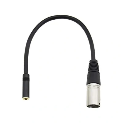Image of the Lord of Tools Mini Jack 3.5mm 1/8 inch Stereo TRS Female Socket to 3 Pins XLR Male Plug Audio Adapter Converter Cable Line 0.3M/1Ft Wires Black