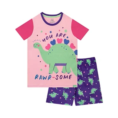 Image of Harry Bear Girls Short Pyjamas Dinosaur Multicoloured 5 6 Years