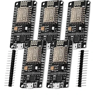 Image of AZDelivery NodeMCU V2 WiFi Amica ESP8266 ESP 12F I2C Development Board CP2102 3.3V IoT Open Source Serial Wireless Module PWM IIC Unsoldered compatible with Arduino Including E Book! (Pack of 5)