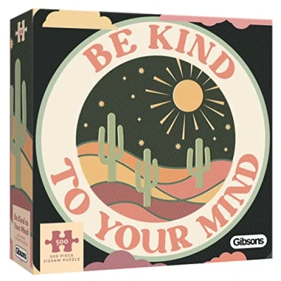 Image of Be Kind to Your Mind 500 Piece Jigsaw Puzzle Mental Health Sustainable for Adults Premium 100% Recycled Board Great Gift Gibsons Games