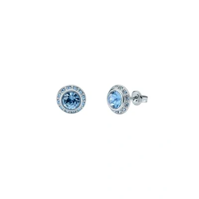 Image of Ted Baker Soletia Solitaire Sparkle Crystal Stud Earrings For Women (Silver/Light Blue Crystal)