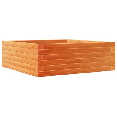 Image of vidaXL Garden Planter Wax Brown 70x70x23 cm Solid Wood Pine