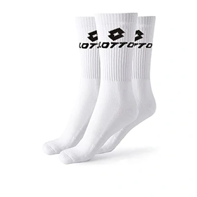 Image of Lotto 12 Pairs Men&#039;s / Women&#039;s Tennis Socks Made of Soft and Breathable Cotton, Black, white, Assorted Colours OEKO TEX Certified, 43 46 Taille Tall