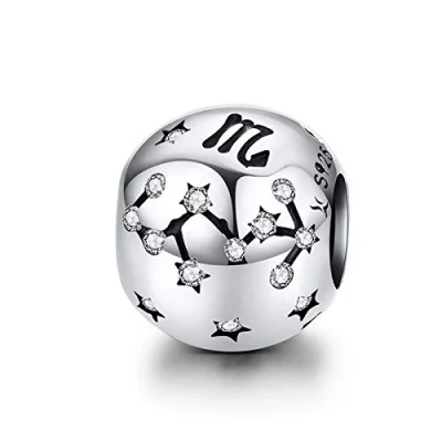 Image of Constellation Charm 925 Sterling Silver Scorpio Birthday Anniversary Faith Birthstone Letter DIY Family Christmas for Pandora Bracelet (Scorpio(10.24 11.22))
