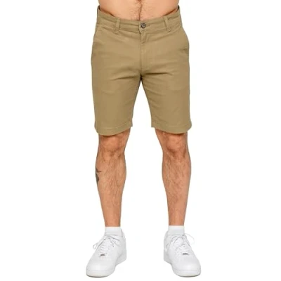 Image of 989Zé ENZO Mens Stretch Chino Shorts Casual Cotton Regular Fit Summer Half Pants EZS647 Beige 38