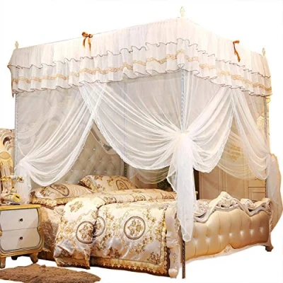 Image of ciciglow Mosquito Net, Breathable Nice Lace Post Bed Curtain Canopy with Hanging Kit(180 * 200 200)