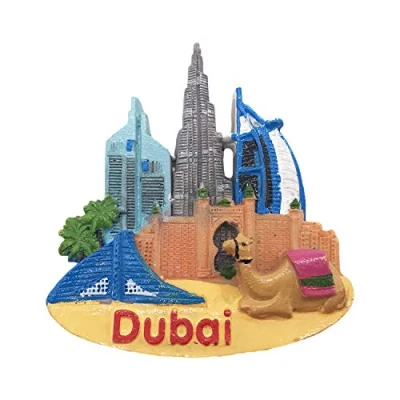 Image of 3D Dubai Refrigerator Magnet Tourist Travel Souvenirs Handmade Resin Craft Magnetic Stickers Home Kitchen Decoration Fridge Collection Gift