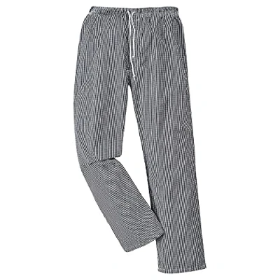 Image of Portwest Bromley Chefs Trouser, Size: 4XL, Colour: Black Check, C079CKR4XL