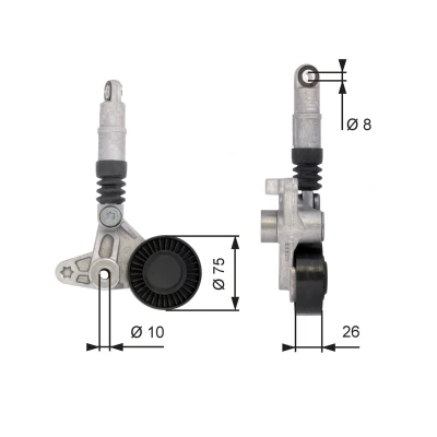 Image of 059145201E Tensioner Pulley GATES FleetRunner Micro V Kit T39099 AUDI: A4 B7 Saloon, Avant, A6 C6 Saloon