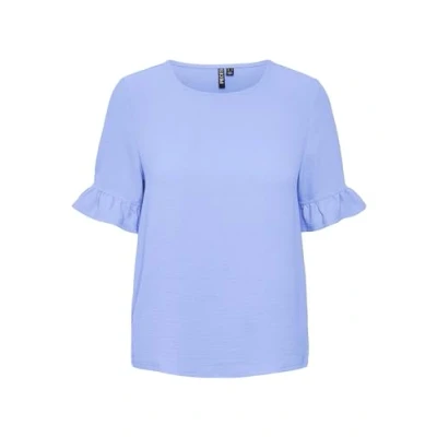 Image of PIECES Women&#039;s Pcarianna 2/4 O Neck Top T Shirt, Hydrangea, Large