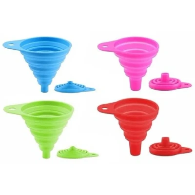 Image of AMD Nexus 4 PCS Collapsible Funnel, Silicone Gel Foldable Hopper, Cooking Kitchen Gadgets Water Bottle Oil Liquid and Powder Transfer