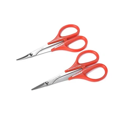 Image of Team Corally Shape It Curved and Straight Scissors Duo Pack For Trimming Lexan