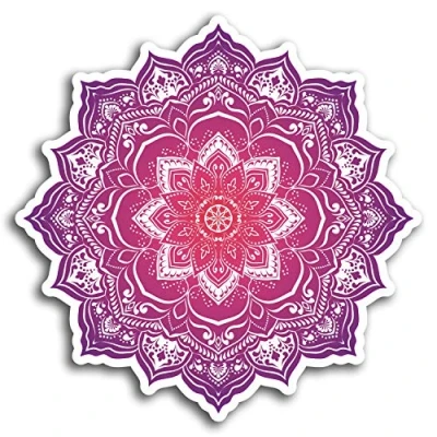 Image of 2 x 10cm Mandala Boho Indian Vinyl Stickers Sticker Laptop Luggage #19360 (10cm Wide)