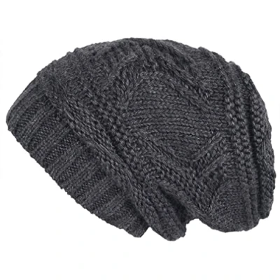 Image of Lilax Knit Slouchy Oversized Soft Warm Winter Beanie Hat, Gray, One Size