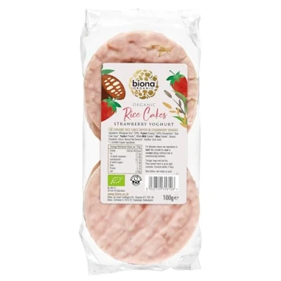 Image of Biona Organic Strawberry Yoghurt Coated Rice Cakes 100g