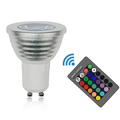 Image of 3W GU10 Color RGB Led Light Bulb with Remote Control, 16 Colour Changing Edison Screw Mood Lighting Spot Light, AC 85 265V, Dimmable