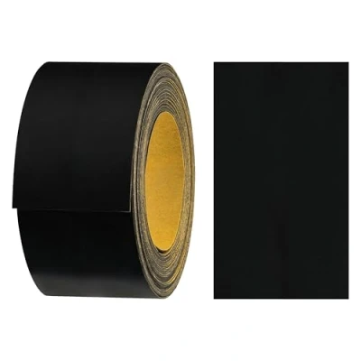 Image of haggiy Melamine Edging Tape, Self Adhesive, 40 mm x 5 m, Secure Hold Without Ironing Thanks to Acrylic Edge Banding, Veneer for Shelves/Wooden Panels (Black Smooth)