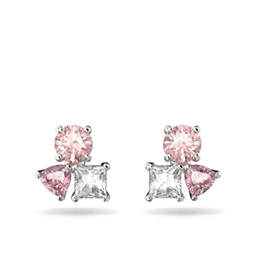 Image of Swarovski Attract earrings, Multicoloured, Rhodium plated