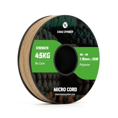 Image of Kamu Synber Micro Cord 1.18mm Paracord Braided Rope 30m Spool for Bracelet, Crafting, Jewelry Making, Key Chains Support 45kg Tan