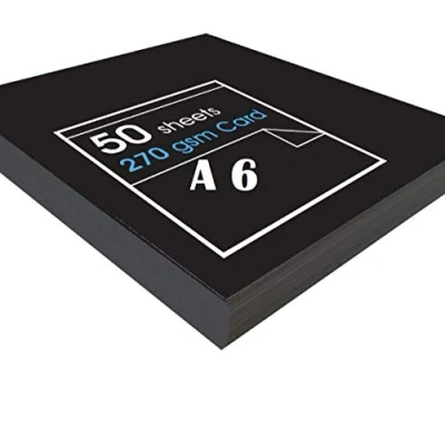 Image of Protecatfile &#039;High&#039; Black Card Ideal for Presentation Display and Mounting 270gsm A6 50 Sheets